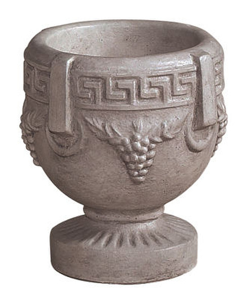 Grecian Urn Small Planter Greek Key Design with Grapes Stone Cement